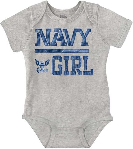 Brisco Brands US Navy Girl Military Anchor Logo Baby Bodysuit Jumper Girls in Saudi Arabia