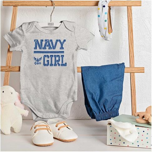 Brisco Brands US Navy Girl Military Anchor Logo Baby Bodysuit Jumper Girls in Saudi Arabia