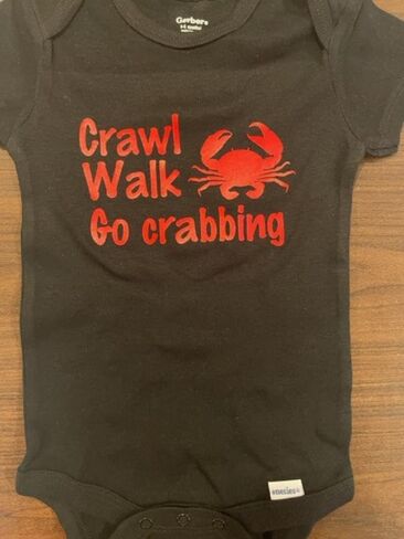 crabbing baby onesie ® crab infant one piece bodysuit boy girl shower gift crawl walk clothes clothing in Saudi Arabia