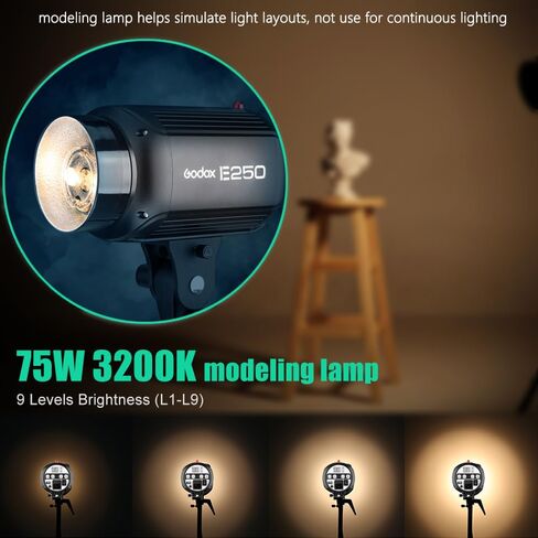 مجموعة إضاءة فلاش Godox الاحترافية بقدرة 750 واط من Godox، طقم إضاءة Godox Strobe 3 مصابيح للتصوير الفوتوغرافي، مصابيح أحادية 3x250W 5600K مع مشغل ستروب، صندوق سوفت بوكس، حوامل إضاءة، ذراع بوم in Kuwait