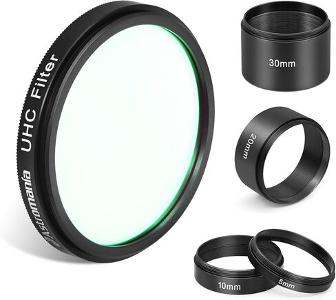 Astromania Astronomical 2"/M48-extension Tube Kit for Cameras and eyepieces - Length 5mm 10mm 20mm 30mm - Bundle with - 2" UHC (Ultra High Contrast) Filter in Saudi Arabia