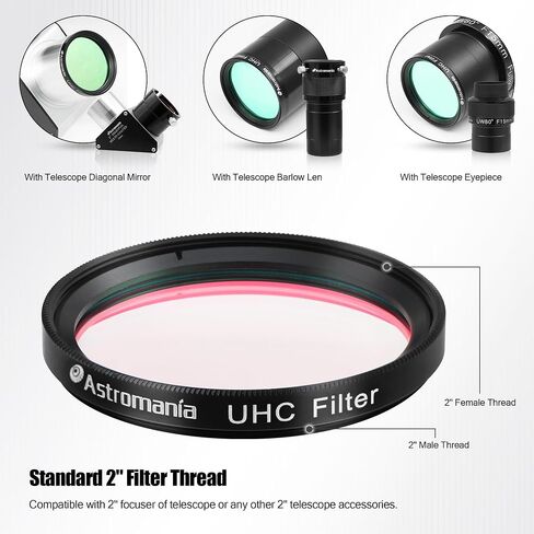Astromania Astronomical 2"/M48-extension Tube Kit for Cameras and eyepieces - Length 5mm 10mm 20mm 30mm - Bundle with - 2" UHC (Ultra High Contrast) Filter in Saudi Arabia