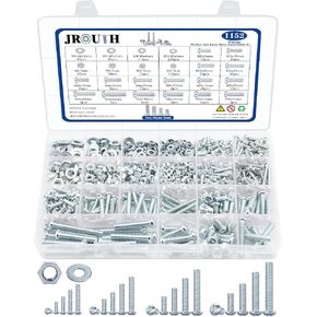 1200PCS Machine Screw Assortment Kit, JROUTH Phillips Pan Head #4-40#6-32#8-32#10-24 Assorted Nuts Bolts and Flat Washers Set, 304 Stainless Steel Hardware Assortment with Storage Case in Kuwait