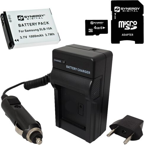 Synergy Digital Camera Accessory Kit, Compatible with Samsung WB350F Digital Camera Includes: SDSLB10A Battery, SDM-1501 Charger, SY-MSD4GB Memory Card in Saudi Arabia