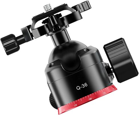 Gugxiom 36mm Low Profile Tripod Ball Head Mount Built in 65mm QR Plate, Metal 360° Rotating Panoramic Ball Head with Bubble Level, Horizontal Vertical Switching, Load 15kg/33lbs in Saudi Arabia