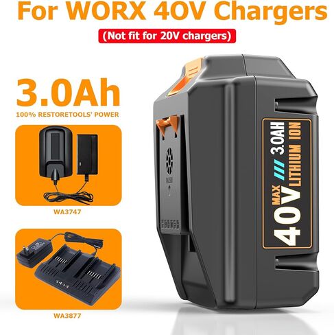 FutureBatt 2 Pack 20V Battery استبدال بطارية Worx 20V 6.0AH WA3520 WA3525 WA3575 متوافق مع أدوات الطاقة اللاسلكية WG151S WG155S WG251S WG255S WG540S WG545S WG890 WG890 in Kuwait