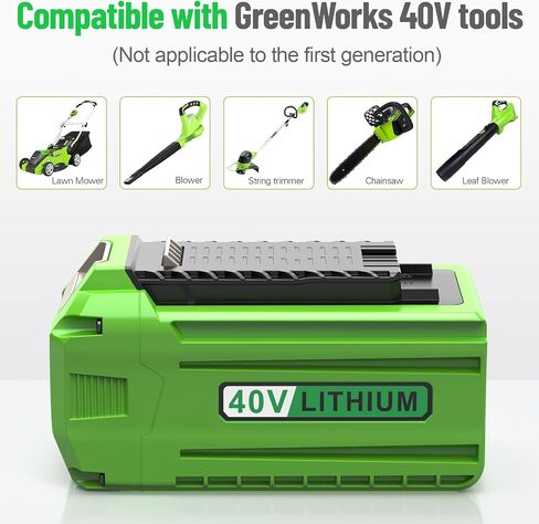 6.0AH 29472 استبدال بطارية Greenworks 40V وشاحن متوافق مع Greenworks 40V Lithium-ion Battery 29462 29252 20202 22262 25312 25322 20642 22272 27062 21242 (2Batties+Charger) in Saudi Arabia