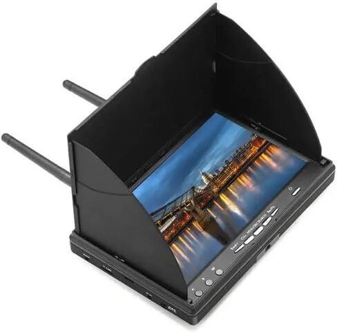شاشة 5802d 7 بوصة FPV مع DVR ، 5.8g 40ch شاشة مستقبل لاسلكي للطائرات بدون طيار RC ، عرض الفيديو في الوقت الحقيقي ، Sunshade ، FPV Goggles البديل in Kuwait