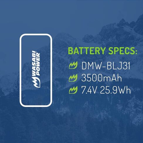 Wasabi Power DMW-BLJ31 Battery (2-Pack) for Panasonic LUMIX S1, S1R, S1H, LUMIX S Series Mirrorless Cameras in Saudi Arabia