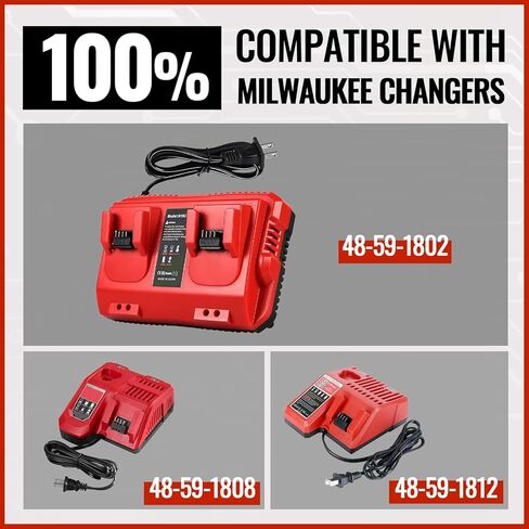 2 Pack 18V 7.0Ah 48-11-1840 Replacement for Milwaukee Battery and 3A 12-18V Charger Compatible with Milwaukee Battery Charger 48-11-1812 48-11-1850 48-11-1828 in Kuwait