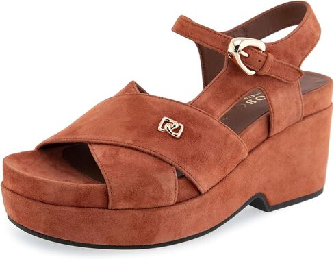 Aerosoles Cora's Cora Flatform Heeled Sandal ، Suede Rust ، 8M in Kuwait