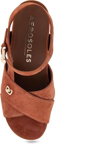 Aerosoles Cora's Cora Flatform Heeled Sandal ، Suede Rust ، 8M in Kuwait