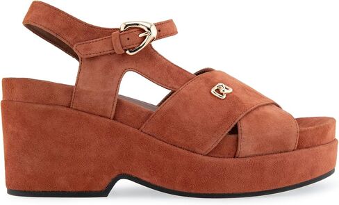 Aerosoles Cora's Cora Flatform Heeled Sandal ، Suede Rust ، 8M in Kuwait