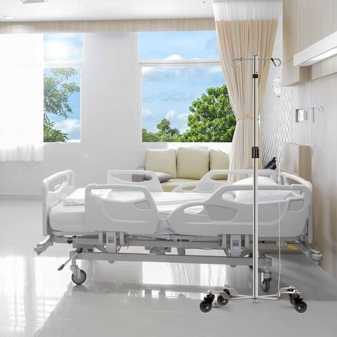 حامل قابل للحمل الدوار IV Pole IV من شركة Konmee مزود بخطاف 4 أرجل / 5 أرجل مع عرض ارتفاع قابل للتعديل، حامل حامل من الفولاذ المقاوم للصدأ, , 5 Legs, , in Kuwait