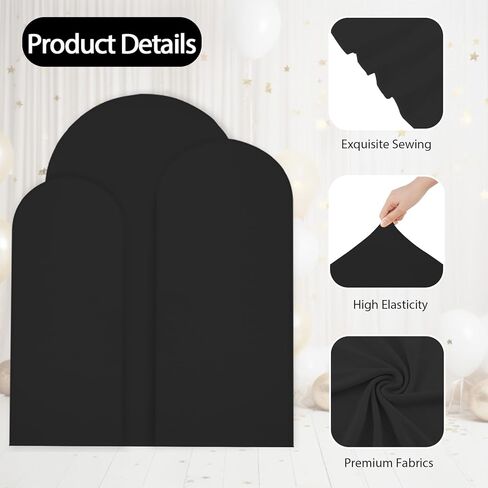 Weerrw White Arch Backdrop Cover Set من 3 spandex مجهزة Round Round Top Chiara Backdrop Stand Weddingy Weddingsy For Event Birthday Party Banquet Decoration (6 قدم ، 6.6 قدم ، 7.2 قدم) in Kuwait