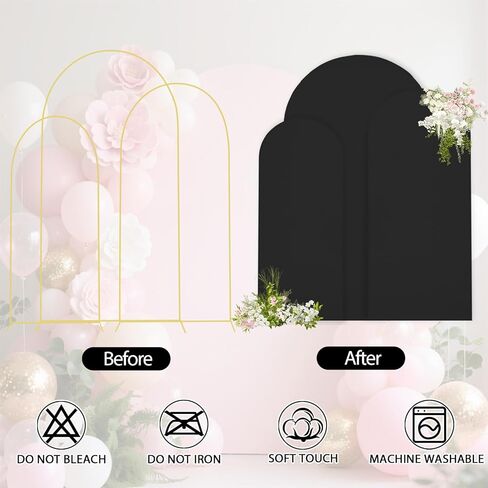 Weerrw White Arch Backdrop Cover Set من 3 spandex مجهزة Round Round Top Chiara Backdrop Stand Weddingy Weddingsy For Event Birthday Party Banquet Decoration (6 قدم ، 6.6 قدم ، 7.2 قدم) in Kuwait