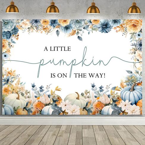 Mehofond 7x5ft Pumpkin Baby Backdrop for Boy Fall A A Little Pumpkin على الطريق الخلفية للتصوير الفوتوغرافي الخريف الأزرق الأزرق الشكر لحزب الطفل دخن. in Kuwait