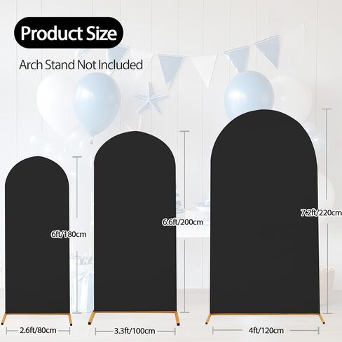 Weerrw White Arch Backdrop Cover Set من 3 spandex مجهزة Round Round Top Chiara Backdrop Stand Weddingy Weddingsy For Event Birthday Party Banquet Decoration (6 قدم ، 6.6 قدم ، 7.2 قدم) in Kuwait