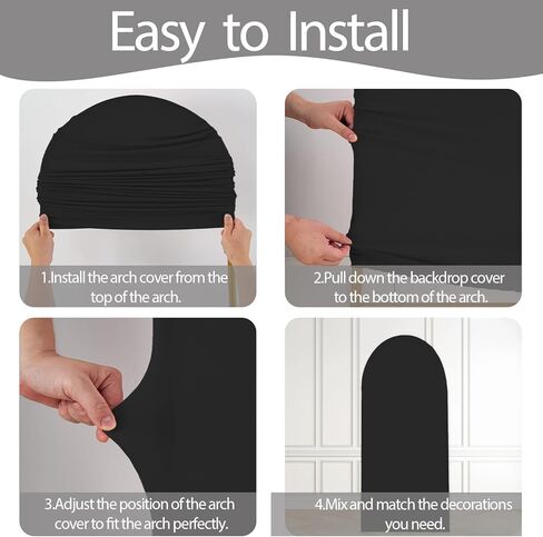 Weerrw White Arch Backdrop Cover Set من 3 spandex مجهزة Round Round Top Chiara Backdrop Stand Weddingy Weddingsy For Event Birthday Party Banquet Decoration (6 قدم ، 6.6 قدم ، 7.2 قدم) in Kuwait
