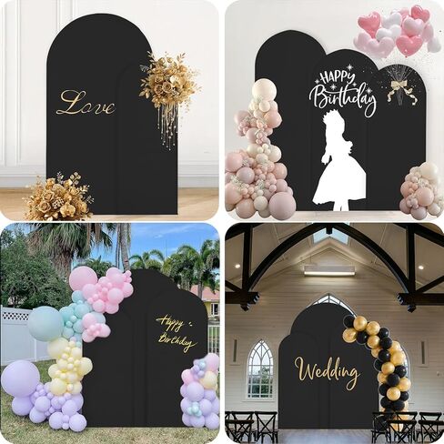 Weerrw White Arch Backdrop Cover Set من 3 spandex مجهزة Round Round Top Chiara Backdrop Stand Weddingy Weddingsy For Event Birthday Party Banquet Decoration (6 قدم ، 6.6 قدم ، 7.2 قدم) in Kuwait