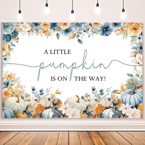 Mehofond 7x5ft Pumpkin Baby Backdrop for Boy Fall A A Little Pumpkin على الطريق الخلفية للتصوير الفوتوغرافي الخريف الأزرق الأزرق الشكر لحزب الطفل دخن. in Kuwait