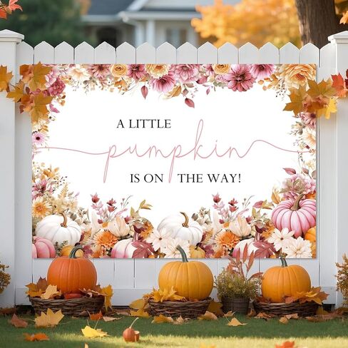 Mehofond 7x5ft Pumpkin Baby Backdrop for Boy Fall A A Little Pumpkin على الطريق الخلفية للتصوير الفوتوغرافي الخريف الأزرق الأزرق الشكر لحزب الطفل دخن. in Kuwait