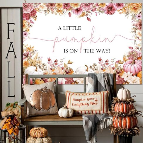 Mehofond 7x5ft Pumpkin Baby Backdrop for Boy Fall A A Little Pumpkin على الطريق الخلفية للتصوير الفوتوغرافي الخريف الأزرق الأزرق الشكر لحزب الطفل دخن. in Kuwait