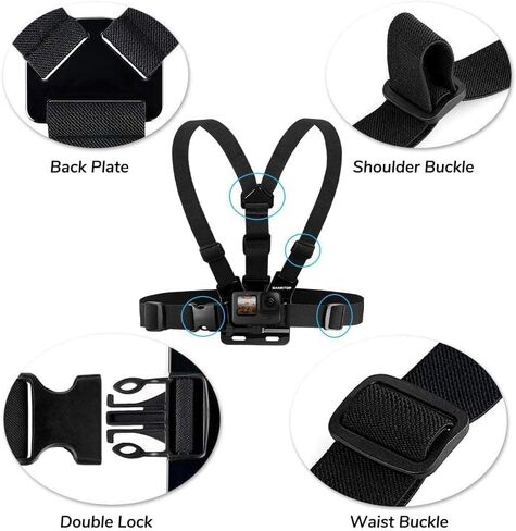 GoPro Official Chest Mount (Performance Chesty) - Adjustable Harness for Hands-Free POV Action Camera Mounting - Compatible with GoPro in Saudi Arabia