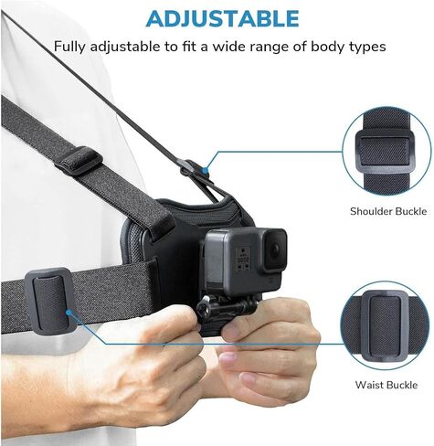 GoPro Official Chest Mount (Performance Chesty) - Adjustable Harness for Hands-Free POV Action Camera Mounting - Compatible with GoPro in Saudi Arabia