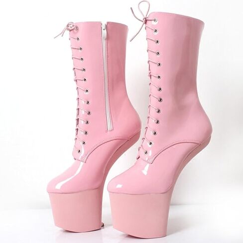 أعقاب عالية 20 سم أحذية الكاحل Heelless في الكاحل سميكة ذات براءة اختراع أحذية جلدية ترقص in Kuwait