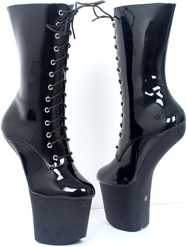 أعقاب عالية 20 سم أحذية الكاحل Heelless في الكاحل سميكة ذات براءة اختراع أحذية جلدية ترقص in Kuwait