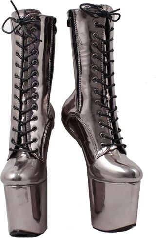 أعقاب عالية 20 سم أحذية الكاحل Heelless في الكاحل سميكة ذات براءة اختراع أحذية جلدية ترقص in Kuwait
