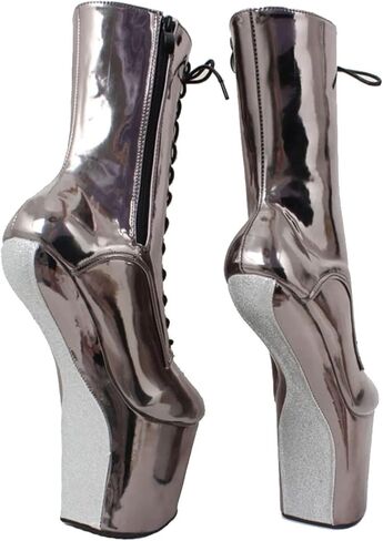 أعقاب عالية 20 سم أحذية الكاحل Heelless في الكاحل سميكة ذات براءة اختراع أحذية جلدية ترقص in Kuwait