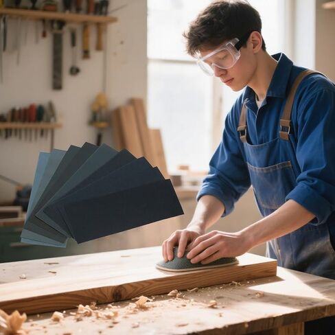 24PCS Variety Pack Sandpaper Sand Paper, 12 Grits Assorted for Wood Metal Sanding, Wet Dry Sandpaper 120/150/180/240/320/400/600/800/1000/1500/2500/3000 Grit in Saudi Arabia