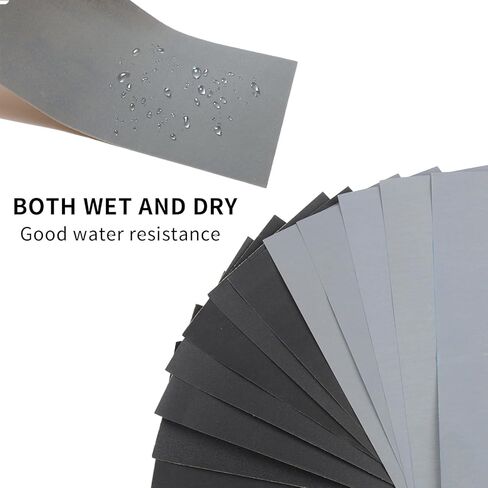 24PCS Variety Pack Sandpaper Sand Paper, 12 Grits Assorted for Wood Metal Sanding, Wet Dry Sandpaper 120/150/180/240/320/400/600/800/1000/1500/2500/3000 Grit in Saudi Arabia