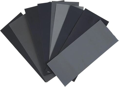 24PCS Variety Pack Sandpaper Sand Paper, 12 Grits Assorted for Wood Metal Sanding, Wet Dry Sandpaper 120/150/180/240/320/400/600/800/1000/1500/2500/3000 Grit in Saudi Arabia