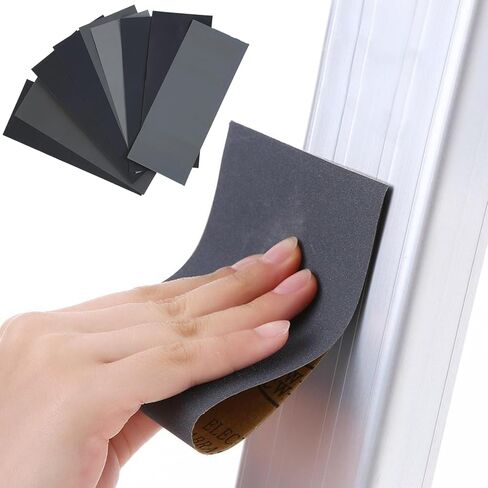 24PCS Variety Pack Sandpaper Sand Paper, 12 Grits Assorted for Wood Metal Sanding, Wet Dry Sandpaper 120/150/180/240/320/400/600/800/1000/1500/2500/3000 Grit in Saudi Arabia