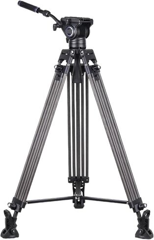 VT80C ألياف الكربون فيديو ترايبود ترايبود ترايبود ترايبود رأس الكاميرا DSLR Camcorder Slider 1.86m 12 كجم تحميل (Tripod VT80C) in Saudi Arabia