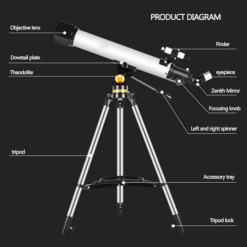 Astronomical Telescope for Kids 700/70mm Portable Refractor Super Clear Telescope with Adjustable Tripod and Carry Bag for Astronomy Beginners Good Partner to View Landscape and Planet in Saudi Arabia