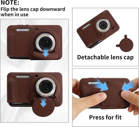 Rieibi Silicone Case for Kodak PIXPRO FZ55 Case, Accessories for Kodak PIXPRO FZ55 Camera Case with 2 Pcs Screen Protectors, Detachable Lens Cover for PIXPRO FZ55 Camera,Coffee in Saudi Arabia