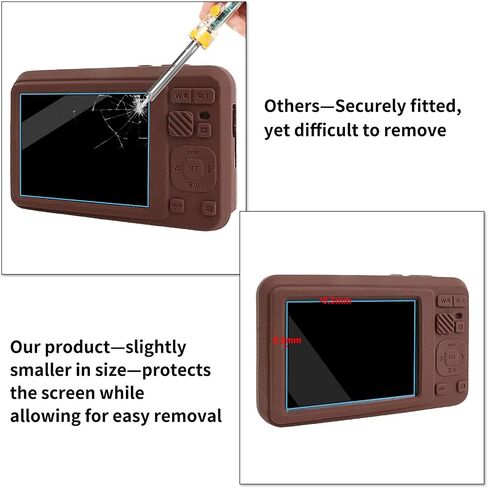 Rieibi Silicone Case for Kodak PIXPRO FZ55 Case, Accessories for Kodak PIXPRO FZ55 Camera Case with 2 Pcs Screen Protectors, Detachable Lens Cover for PIXPRO FZ55 Camera,Coffee in Saudi Arabia