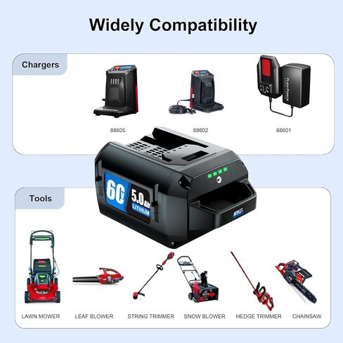 5.0AH LITHIUM-ION استبدال بطارية TORO 60V L108 L135 L216 L324 L405 88620 88625 88640 88660 88675 ， متوافق مع بطارية Toro Flex Force 60 فولت كحد أقصى. in Saudi Arabia