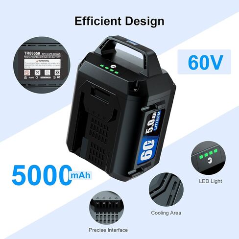 5.0AH LITHIUM-ION استبدال بطارية TORO 60V L108 L135 L216 L324 L405 88620 88625 88640 88660 88675 ， متوافق مع بطارية Toro Flex Force 60 فولت كحد أقصى. in Saudi Arabia