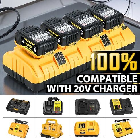 High-Capacity 8000mAh Lithium-Ion Replacement Battery for DeWalt 20V Max Battery Tools – Compatible with DCB200/DCB201/DCB206/DCB207 & Chargers in Saudi Arabia