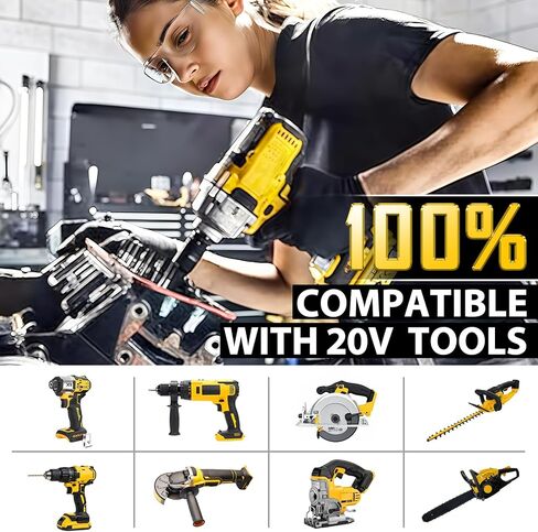 High-Capacity 8000mAh Lithium-Ion Replacement Battery for DeWalt 20V Max Battery Tools – Compatible with DCB200/DCB201/DCB206/DCB207 & Chargers in Saudi Arabia