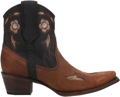Corral Boots Womens Floral Embroidered Snip Toe Casual Boots Ankle Low Heel 1-2" - Black, Brown in Saudi Arabia