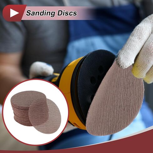 50 Pcs 5 Inch Abranet Sanding Mesh Anti-Clog Hook Loop Dust Free Net Sandpaper 100 Grit Brown Aluminum Oxide in Saudi Arabia