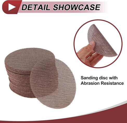 50 Pcs 5 Inch Abranet Sanding Mesh Anti-Clog Hook Loop Dust Free Net Sandpaper 100 Grit Brown Aluminum Oxide in Saudi Arabia
