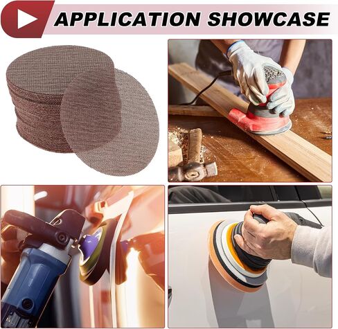 50 Pcs 5 Inch Abranet Sanding Mesh Anti-Clog Hook Loop Dust Free Net Sandpaper 100 Grit Brown Aluminum Oxide in Saudi Arabia