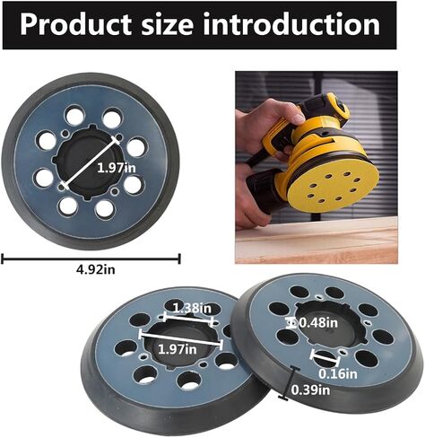GRABOTE 2 Pack Sander Pad for Dewalt Sander, 5" 8 Hole Hook and Loop Orbital Sander Pad for DeWalt DWE6421 6421K DWE6423 6423K DCW210B -4 Screw Holes Sanding Part for DeWalt DWE64233 & N329079 in Saudi Arabia